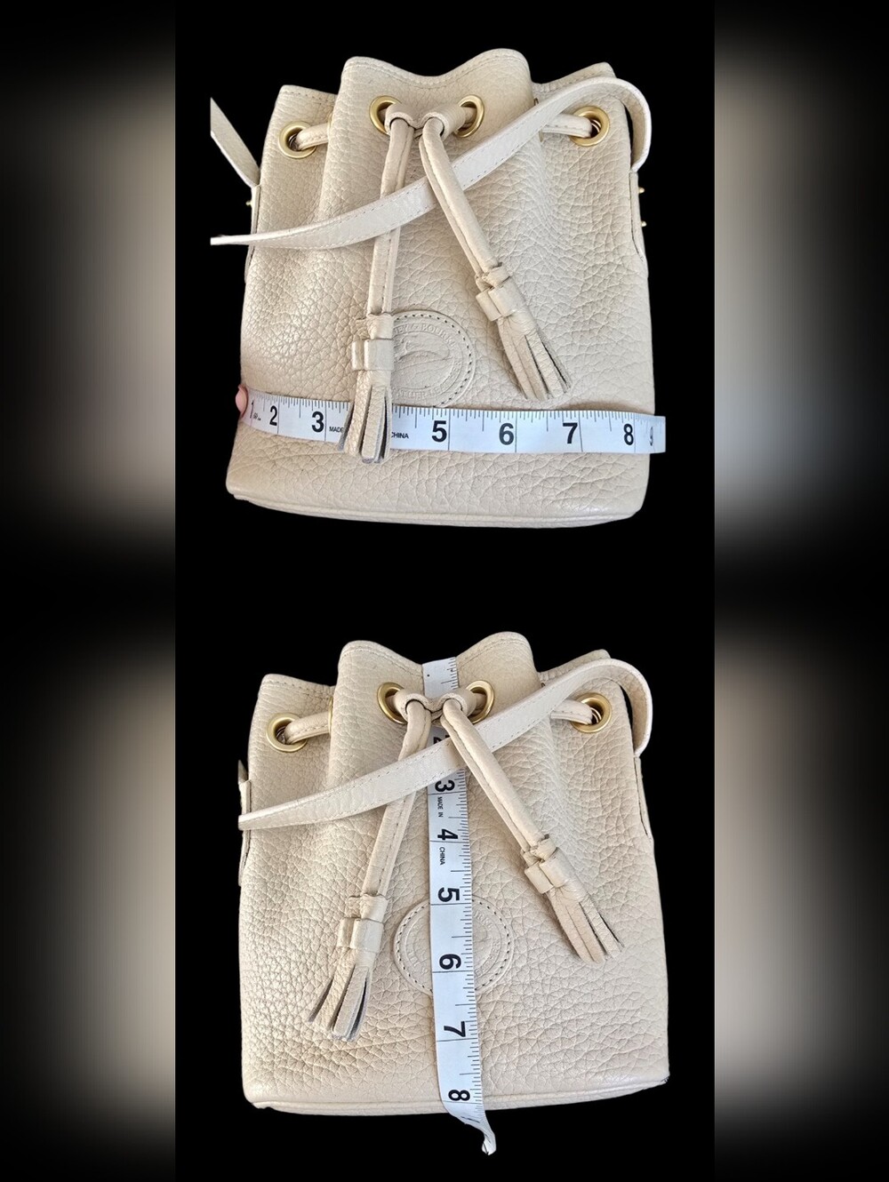 Vintage Dooney & Bourke AWL Bone Mini Drawstring Bucket Shoulder Bag EUC - Picture 5 of 16